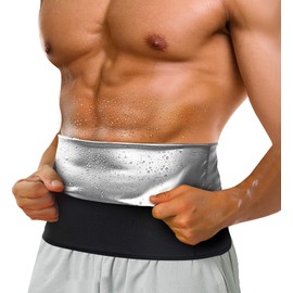 LODAY Waist Trimmer for Men Stomach Trainer Sweat Workout Shaper,Neoprene-Free Slimming Sauna Belt (Black, XL)
