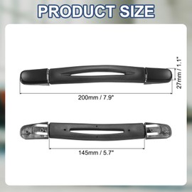 PATIKIL 7.87 Inches Luggage Handle Replacement, Plastic Pull Handle Grip with Washers and Screws for Luggage Toolbox Storage Box Case Repair - 9Pcs (Black)