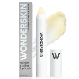 Wonderskin 3-in-1 Lip Scrub Exfoliator & Moisturizer, Lip Exfoliator Scrub, Hydrating Balm for Soft, Nourished, Flake-Free Lips with One-Step Prep, 0.10oz
