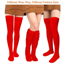 Women Thigh High Socks Extra Long Cotton Knit Warm Thick Tall Long Boot Stockings Leg Warmers