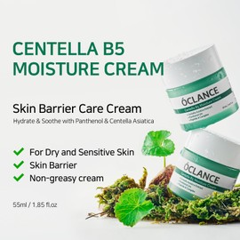 OCLANCE Centella B5 Moisture Cream - Daily Face Moisturizer with Panthenol, Centella & 8-Peptide Complex, Korean skincare for Skin Barrier, Fragrance-Free (1.85 fl. oz. 55ml)