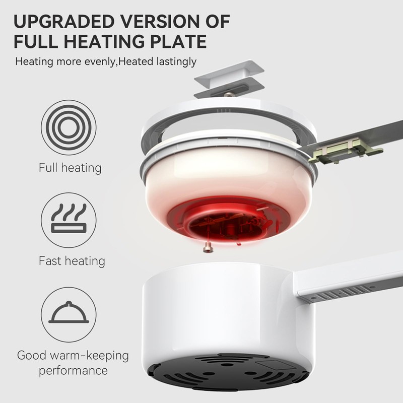 olayks. Hot Pot Electric with Steamer, 1.5L Ceramic Glaze Non-stick
