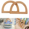 POFET 1 Pair Wooden Purse Handle Easy Attachment Bag Handle