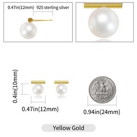 Surrounded Forest Pearl Ball Earrings for Women Pearl Stud Earrings 14K Gold Plated Hypoallergenic Pearl Earrings