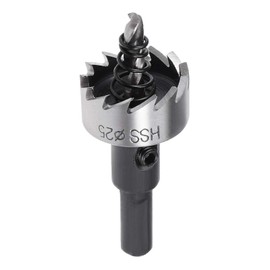 Still Awake 25mm HSS Hole Saw, 12 Teeth, Black, Alloy Steel, Ideal for Iron, Aluminum, Wood, Metal, Compatible with Handheld Electric Drill