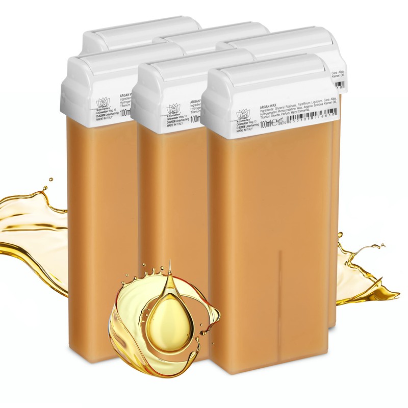 Kosmetex Argan Wax Cartridges, Hair Removal, Roll-On Wax Roller, Warm