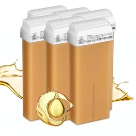 Kosmetex Argan Wax Cartridges, Hair Removal, Roll-On Wax Roller, Warm Wax Cartridges, 6 x 100 ml