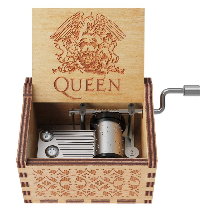 Huntmic Queen Wood Music Boxes, Antique Engraved Musical Boxes Case