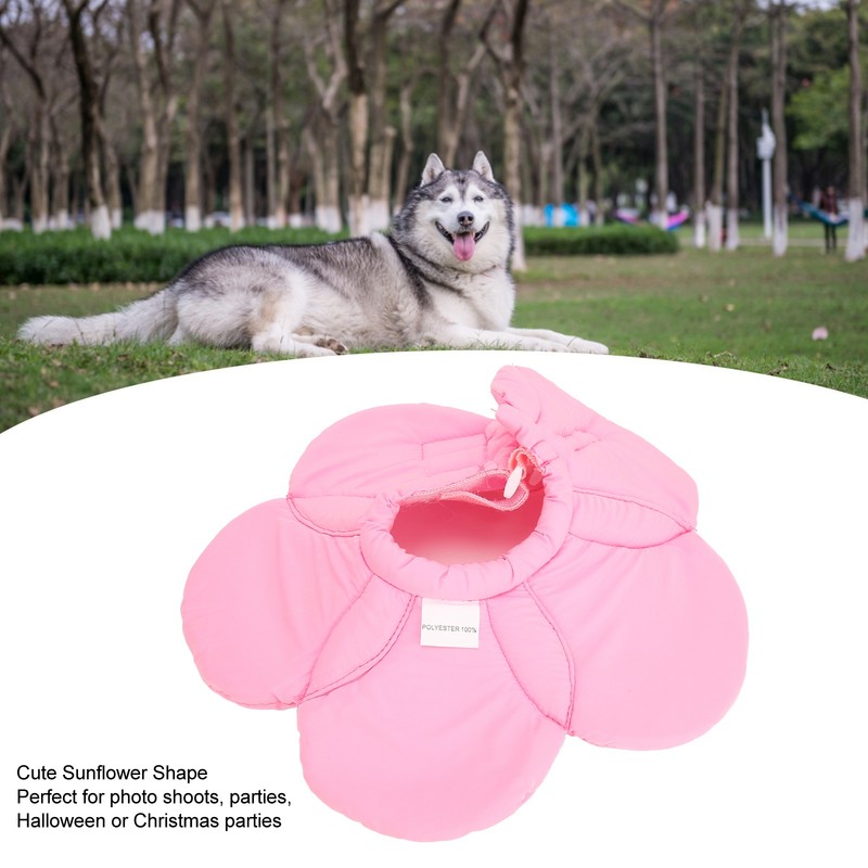 Pet Recovery Collar Adjustable Lightweight Prevent Licking Sunflower Shape Cute