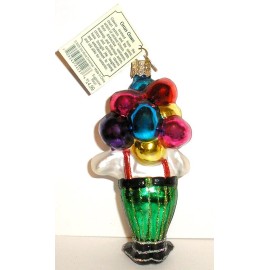 Old World Christmas CIRCUS CLOWN WITH BALLOONS- OLD WORLD CHRISTMAS BLOWN GLASS ORNAMENT NEW W/TAG