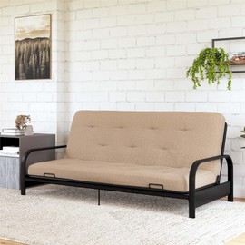 DHP Braga 6" Full Size Microfiber Coil Futon Mattress in Tan