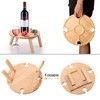 Outdoor Wine Table Portable Folding Wine Table Wooden Wine Glasses