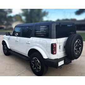 Decal Concepts American Flag Rear Side Window See Through Accent Decal (Fits Bronco 4 Door 2021-2025) (Flag Style (Black & White Distressed))