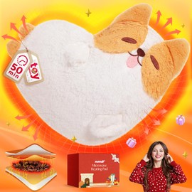 Corgi Microwavable Unscented 0.75lbs Volcanic Rock Heating Pad 50-Minute Lasting Warmth Perfect Fit Heatable Stuffed Animals Plush for Period Cramps Menstruation Stress Relief Gifts for Girls Women