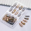 30 uñas postizas de ojo de gato, cortas, almendradas, con