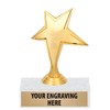 6" Gold Recognition Trophies - Custom Luminary Star Trophy Award