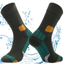 waterproofing Waterproof Socks for Women, Winter Breathable Quick Dry Warm Thick High Performance Outdoor Hiking Cycling Running Socks,Army Green, X-small