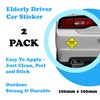 2-Pack "Elderly Driver: Please Be Patient, Thank You" Yellow Car