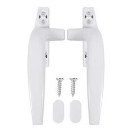 TEHAUX 2pcs White Window Crank Handle - Left + Right Casement Window Locking Handles - Sleek Aluminum Alloy Replacement Crank for Smooth Install Operation