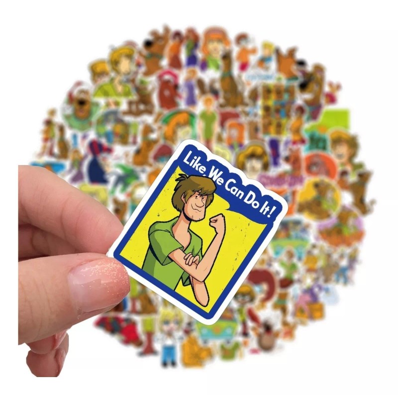 Scooby Doo 50 Calcomanias Stickers Caricatura Contra Agua
