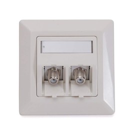 Logilink Keystone Under-Pludge Box Set Pure White + 2 Modules F-Socket