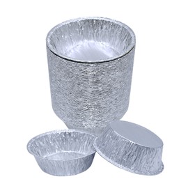 Sunrise Packaging 50 x Round Aluminium Foil Pukka Pie Dishes Mince Tarts Oven Cook Baking Round Dish 110mm x 33mm Deep