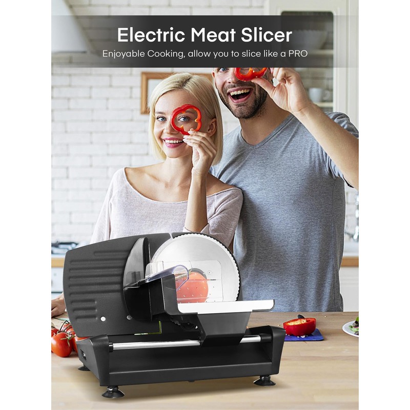 FOHERE Electric Meat Slicer 200W Deli Slicer for Home with