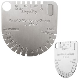 Panel & Membrane Gauge Shingle - Upgraded Stainless Steel Thickness Measuring Tool for Metal Roofing, Asphalt Shingles & Double Ply Membranes (Accurate Roof Inspection Gauge)
