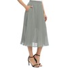 EXCHIC Women's Casual Chiffon Elastic Waist One Line Pleated Midi