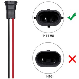 Xiatiaosann H11 H8 LED Plug Adapter Car Lamp Wiring Harness Connection Cable for LED Headlight Fog Light Socket Adapter, Pack of 10