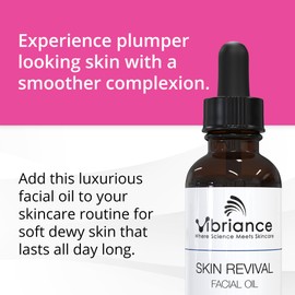 Vibriance Skin Revival Facial Oil - Vegan, Made in USA with Natural Oils - Hydrating Face Oil for Dry Skin, with Vitamin E, Sea Buckthorn Oil, Camellia, Squalane Oil - Paraben-free for Sensitive Skin