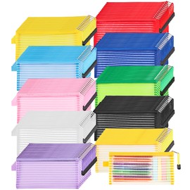 JARLINK 120 Pack Mesh Zipper Pouch, Zipper Pouch bulk in 10 Colors, Multipurpose Travel Zipper Bags for Organizing Makeup Essentials, Travel Accessories, Office, School and Teacher Supplies