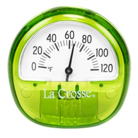 La Crosse 104-106GR Green Indoor/Outdoor Thermometer with Magnetic Back