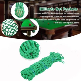 Billiards Mesh Pockets Club Bags 6 Pcs/Set Pool Table Kit Accessories Billiards Pockets Nylon Net Bag Replacement