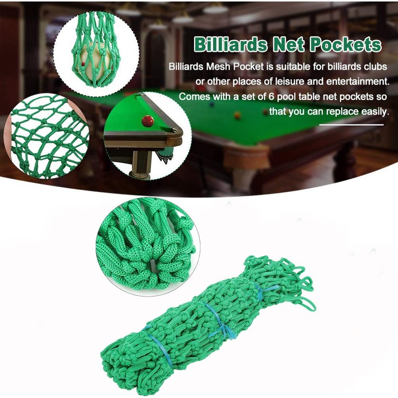 Billiards Mesh Pockets Club Bags 6 Pcs/Set Pool Table Kit