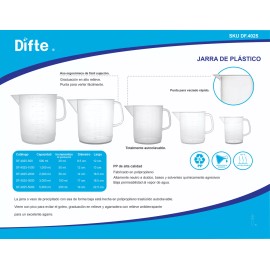 Difte Jarra Graduada Plastico (pp) De 3000ml