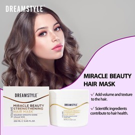 DREAMSTYLE Miracle Beauty Hair Mask, Repairs Damaged Hair, Mends Split Ends, Offers Long - lasting Shine and Combats Frizz, Protects Color, Moisturizes, Vegan, Cruelty - Free and Eco - Friendly, 250ml