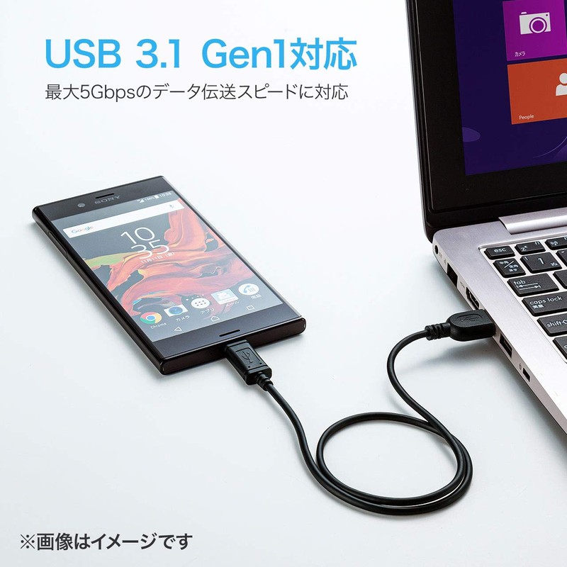 サンワサプライ USB2.0 TypeC - Aケーブル 2m KU-CA20K