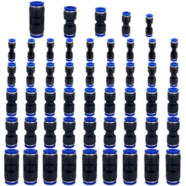 50 Piece Quick Connect Air Hose Fittings Push to Connect Fittings Kit Quick Release Pneumatic Connectors 2 Way 1/4 5/16 3/8 1/2