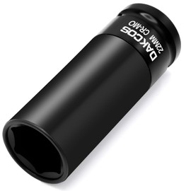 DAKCOS 22mm Impact Lug Nut Socket, 1/2 inch Drive, With Protective Sleeves,CR-MO