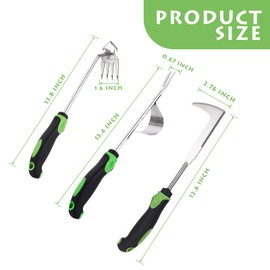 Jahenway Weed Puller Tool 3pcs, 2025 New Portable Weeder Tool, Weeding Tool with Stainless Steel, Garden Tools for Plant & Weeding, Crack Weeder Tool, Weed Remover Tool for Farm & Backyard