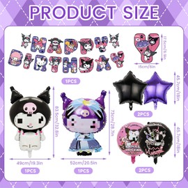 7-Piece Birthday Decoration Balloons Cartoon Set, Children's Birthday Decoration Balloons Set with Happy Birthday Banner, Birthday Party Decorations for Children Girls