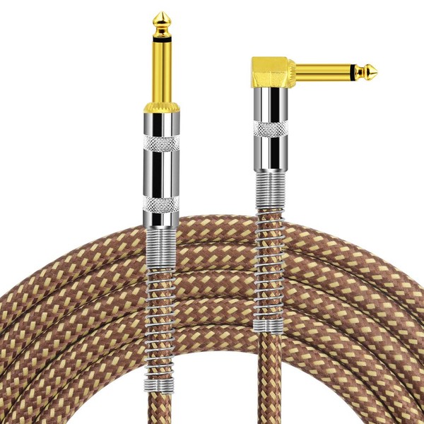 Disino Guitar Cable,1/4 Inch TS Right Angle to Straight Guitar