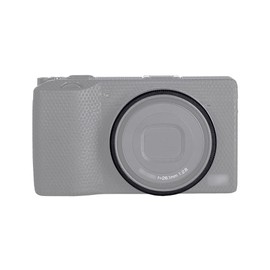 JJC Metal Accent Ring Cap Lens Decoration Ring Protector for Ricoh GR IIIx Digital Camera, Replace Original Ricoh GN-2 Ring Cap - BLACK