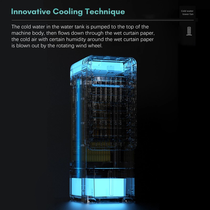 Portable Air Conditioner Cooling Fan Evaporative Cooler 3 Speeds Ajustable