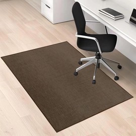 Chair Mat for Hardwood Floor, 36 x 48 inches Heavy Duty PVC Desk Chair Mat for Office Home, Non-Slip Tile Lamiate Floors Protector for Computer Chair Brown