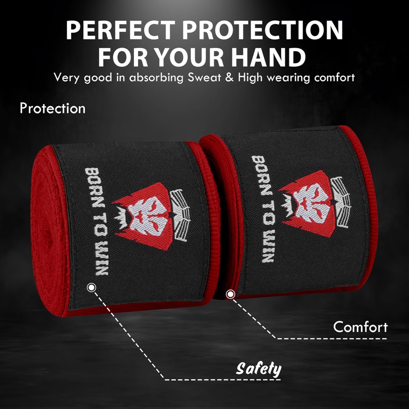 Born To Win Hand Wraps Boxing Inner Gloves With Wrist
