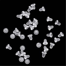 Haobase 200Pcs Clear Rubber Bullet Clutch Earring Safety Backs
