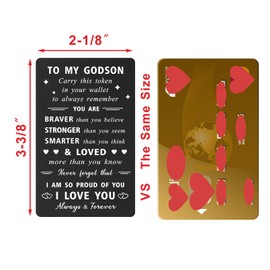 ENGZHI Godson Wallet Card Confirmation Gifts for Boys - I Am So Proud of You - Godson Baptism Card, Love You Godson Gifts from Godmother