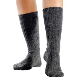 Cashmere Boutique 100% Pure Unisex Cashmere Socks – Daily Wear, Lightweight, Soft, Warm and Comfortable Ribbed Socks - Black, Small/Medium